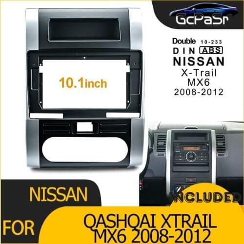 2din 1Din Car Radio Player DVD Frame Audio Fitting Adaptor Dash Trim Facia Panel 10.1" For NISSAN Qashqai Xtrail MX6 2008-2012