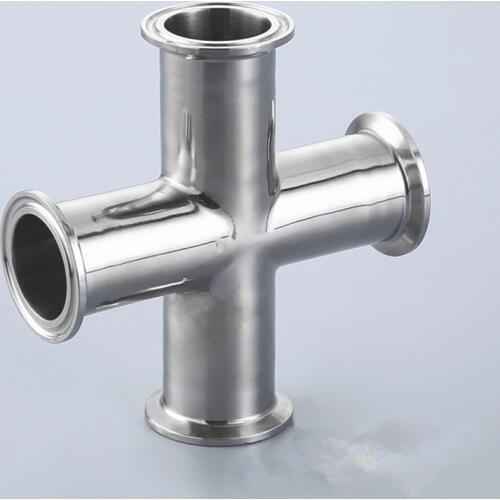 3/4" 1" 1.5" Pipe OD 19/25/32/38mm Stainless Steel SS304 4 Way Cross Sanitary Fitting Tri Clamp Feerule OD 50.5mm Home brew