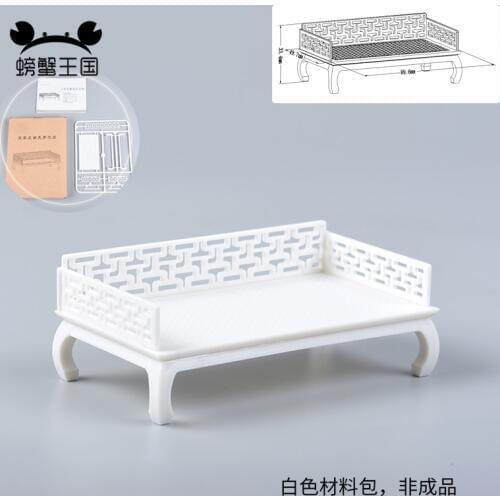 3pcs 1:25 Dollhouse Accessories mini Furniture Miniature Doll Chinese Style Plastic Model Arhat Bed