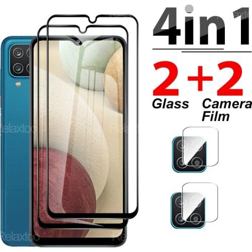 4- in-1 Tempered Glass Protector Camera Lens For Samsung Galaxy A12 A a 12 SM-A125F/DS A125F Screen Protective Full Cover Film