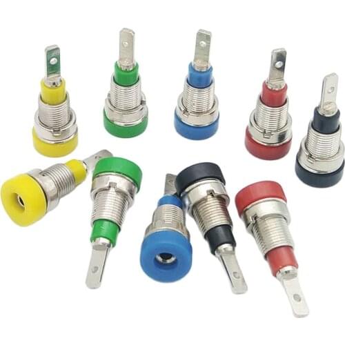 5 colour copper 2mm banana socket Multimeter instrument insulation terminal Banana female connector Panel mounting 10pcs/lot
