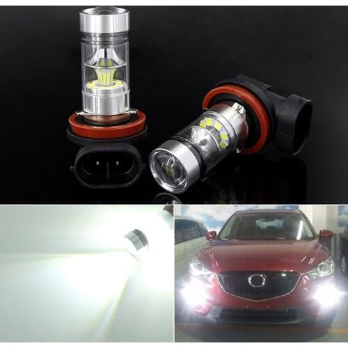 2Pcs H8 H11 Canbus no error white 6000k Car Led Fog Lights Bulb for Mazda 2 3 5 6 CX-3 CX5 CX-5 M2 M3 M5 M6