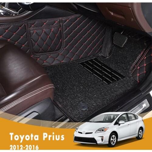 RHD Car Floor Mats For Toyota Prius 2016 2015 2014 2013 2012 Luxury Double Layer Wire Loop Carpets Accessories Interior Foot Pad