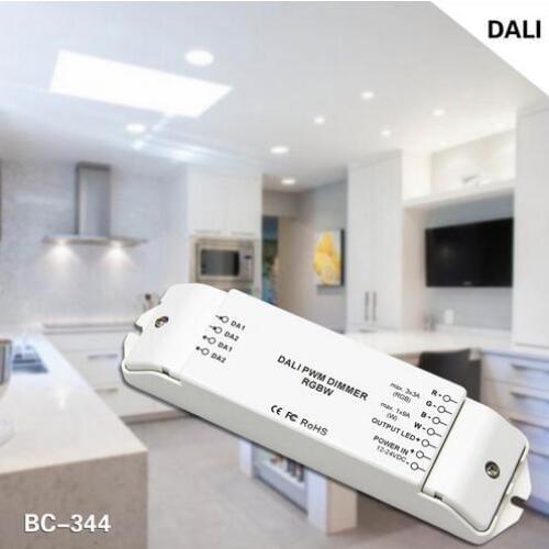 BC-344 CV 4 channels led DALI RGBW driver ,dc12-24v RGB:3A/CH*3 W:9A/CH*1 4096 levels