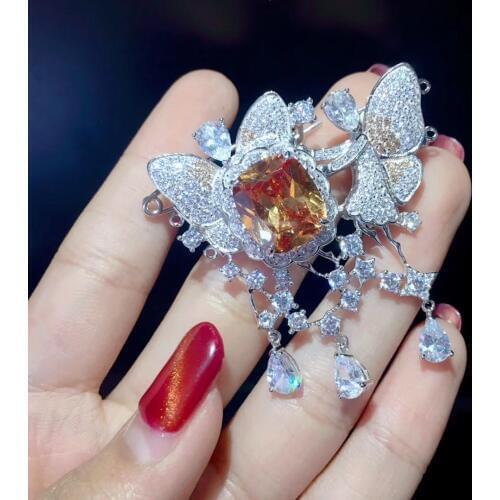 12 constellations gemini zwillinge brooch pins and jewelry clasp double use 925 sterling silver with zircon butterfly fairy