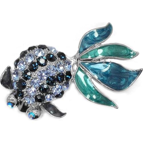 12pcs/lot Wholesale Enamel Goldfish brooch woman retro luxury accessories high-end creative sweater pin decoration C102613