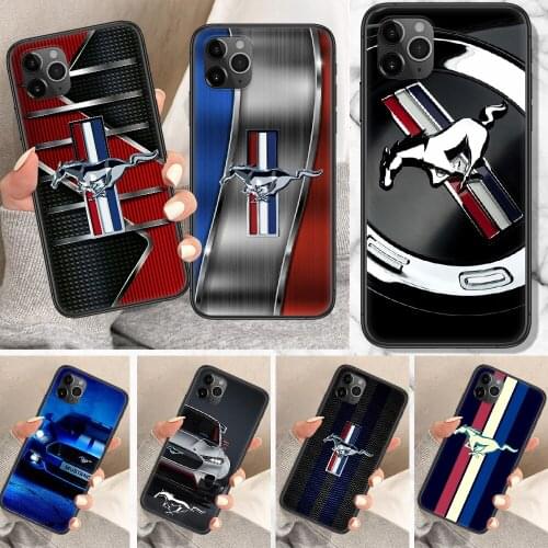 Cool mustang car Phone Case For iphone 5 5S SE 2 6 6S 7 8 11 12 Mini Plus X XS XR Pro Max black trend waterproof tpu Etui pretty