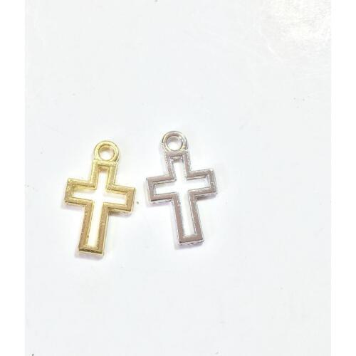 Eruifa 20pcs 14*10mm Open Cross Wholesell necklace,earring bracelet jewelry DIY handmade 2 colors