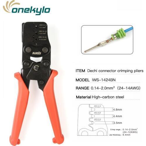 IWS-1424BN Dechi connector crimping pliers DELPHI Automotive Waterproof Connectors Built-in locator iwiss mini crimper tool