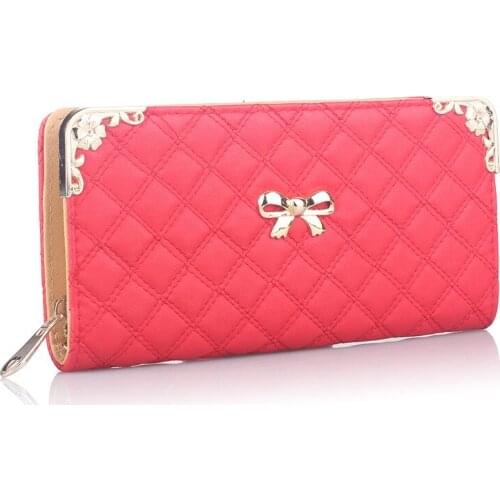 Korean Bowknot Flower Zipper Wallet Billfold Women Phone Case Coin Pocket Change Purse Credit Bank ID Card Holders Hand Bags