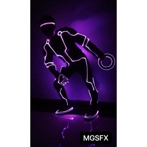 Color change led Tron legacy suits dance costume glowing performance light up dress event entertainment clothing