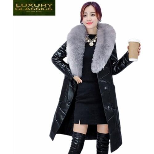 PU 2021 Warm Female Leather Jacket Faux Sheepskin Coat Casaco Feminino Inverno Pink Red Plus Size 4XL Winter Jacket Women