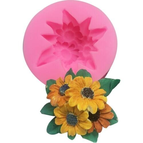 Small chrysanthemum silicone mold chocolate cake baking tool handicrafts drop glue plaster mold candle mold soap moulds