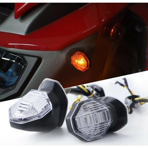 2PCS Mini Motorcycle Turn Signal Lamp Motorbike Brake Light Crystal Styling LED Flashing Lights Rear Blinker Indicator Tail Lamp