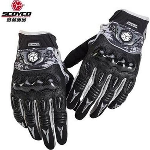 SCOYCO Motorcycle gloves Locomotive racing gloves Mens Summer Riding Drop resistance Leather gloves