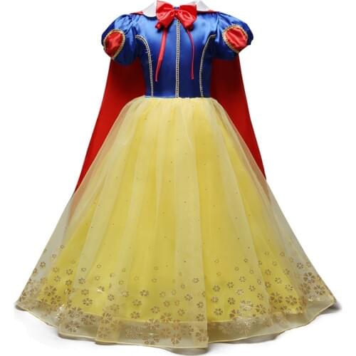 2021 New Girls Snow White Princess Dress for Kids Beauty and Beast Halloween Cosplay Costume Children Sleeping Beauty Dress