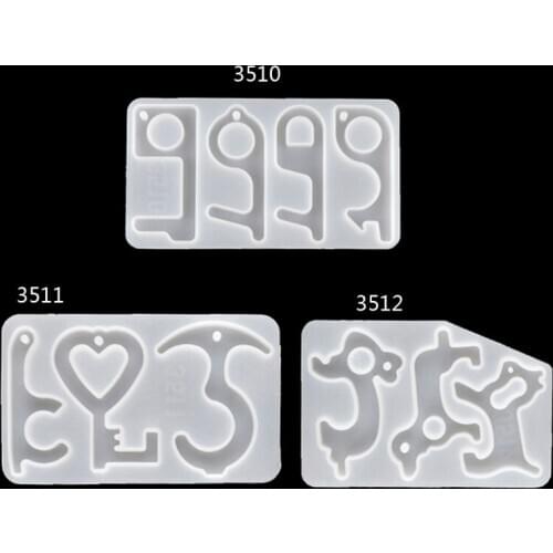 Handmade No Touch Keychain Resin Mold Tool DIY Zero Touch Hands Free Door Opener Stylus Safety Tool Molds Jewelry Making