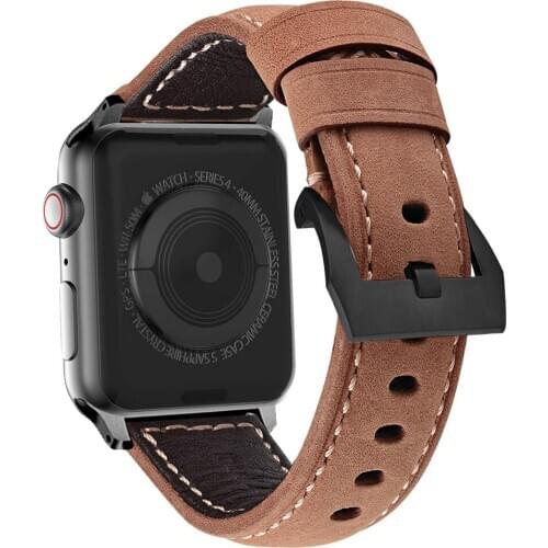 For apple watch 6 band se strap 44mm 40mm Genuine Leather correa for iwatch series 5 4 3 42mm 38mm bands Women Men wristband