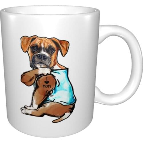Boxer Dog I Love Mom Tattoos Mug Coffee Cup Coffee Mug Thermos 350 Boba Cup Japan Cup
