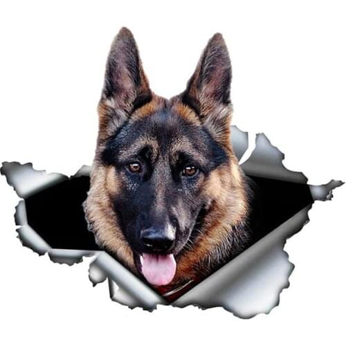 S50038# 13/15/17CM Personality PVC Decal German Shepherd Dog Waterproof Car Sticker on Motorcycle Laptop Decorative Accessories