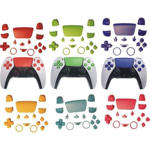 Thumb Stick Joystick Grip Cap ABXY Button D-pad Cover L1 R1 L2 R2 Trigger PS Key for Sony DualSense 5 PS5 Thumbstick Repair Case