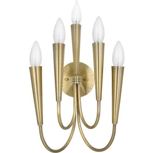 Post-modern minimalist horn wall lamp gold foil electroplating retro hotel living room hallway entrance wall lamp