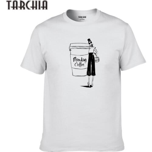 TARCHIA 2021 New Fashion Summer Brand t-shirt Cotton Tops Tees Men Short Sleeve Boy Monday Coffeecasual Homme Tshirt T Plus
