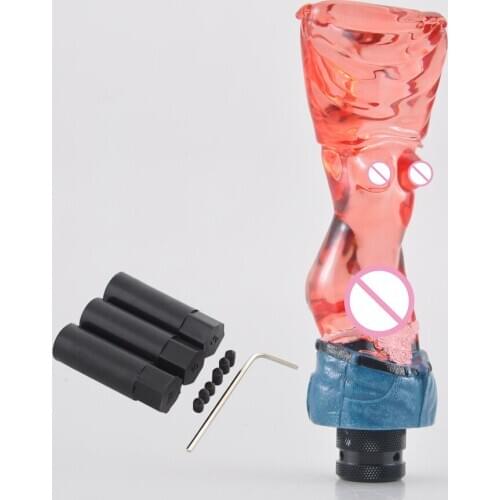 Universal Red Crystal Clear Naked Lady Sexy Girl Goddess Gear Shift Knob Shifter For Sedan Coupe SUV Crossover Truck Hatchback
