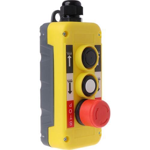 Waterproof Industrial Push Button Switch Emergency Stop for Electric Crane Hoist Pendant Control Station