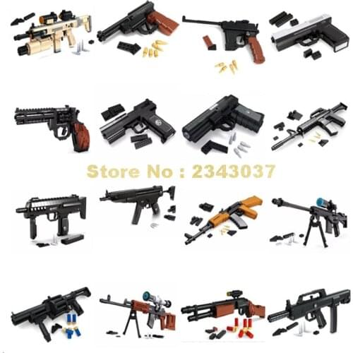 Military 95 Rifle Desert Eagle Pistol Gun Weapon Mp5 Mp7 Mp45 Sniper Ak47 M1898 M107 M16 M870 Qsz92 Building Block Toy