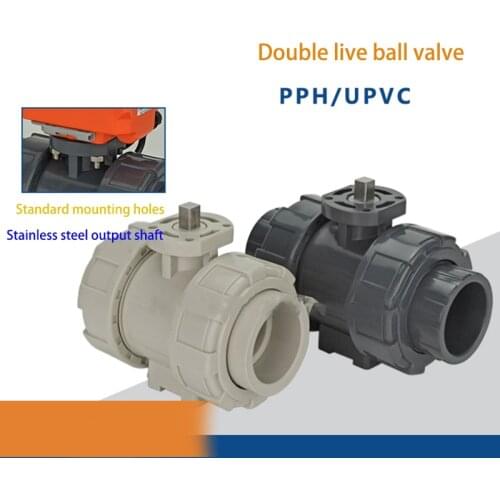 1pc pvc motorized ball valve for pipeline electric actuator pneumatics shut off valve pvc plastic 15/20/25/32/40/50/65/80/100