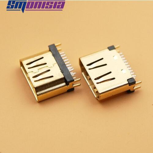 Smonisia 10PCS HDMI-compatible 19P Female 2Rows Vertical A Type Gold Plated interface Connector