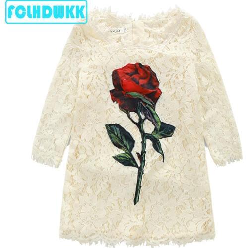 2019 Girls Dresses Summer Girls Long-Sleeved Dress Europe Rose Girls Clothes Everything For Children Clothing And Accessories