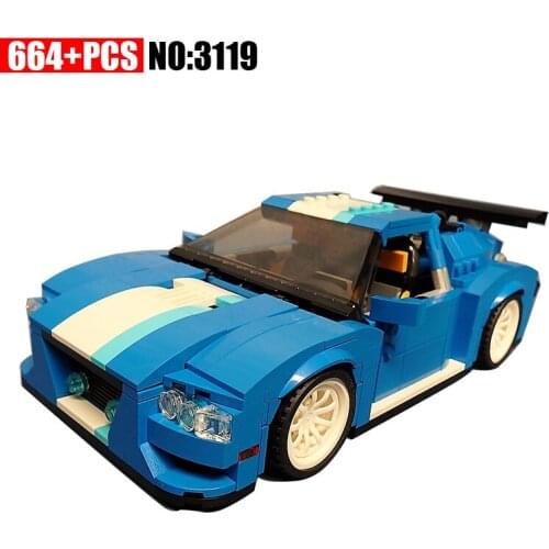 3 in 1 Turbo Track Racer 3119 City Building Blocks Sets Kits Bricks Classic Bricks Model Kids boy Toys Compatible 31070 gifts