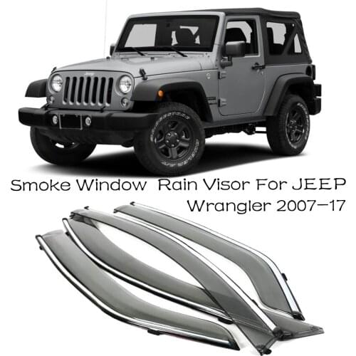 4pcs Blade Side Windows Deflectors Door Sun Visor Shield For Jeep Wrangler 2007-2017
