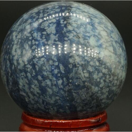 40MM Natural Gemstone Blue Quartz Sphere Crystal Ball Reiki Healing Globe Home Decor