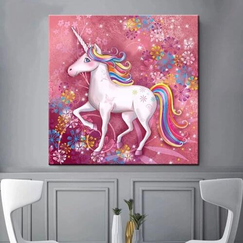 5D Diy Diamond Painting Cartoons Unicorn Full Square Round Rhinestone Embroidery Mosaic Wall Art Home Decoration