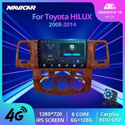 NAVICAR 2Din Android10 Car Radio For Toyota Fortuner HILUX Revo Vigo 2008-2014 GPS Navigation Stereo Receiver DSP Auto Radio IGO