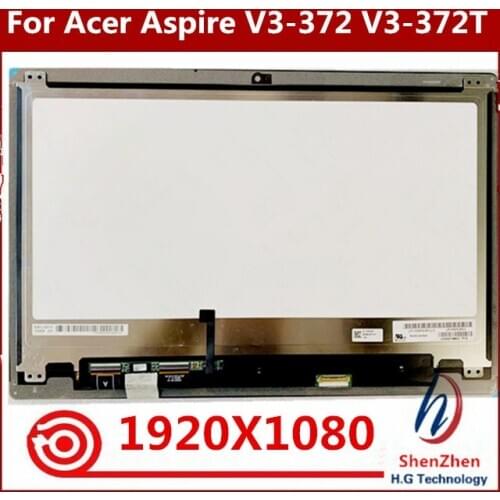 Free shipping LP133WF2 SPL3 monitor For Acer Aspire V3-372 V3-372T Lcd Touch Screen Digitizer 13.3" 6M.G7CN1.001 1920X1080 LCD