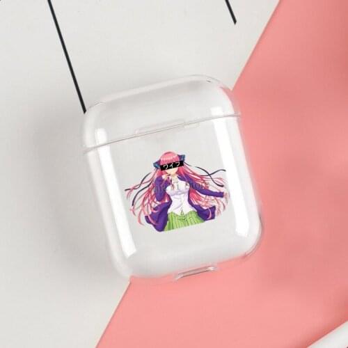 Nino Nakano Waifu Cases For Apple AirPods 1 2 Case Clear Wireless Bluetooth Earphone Case Protective Shell
