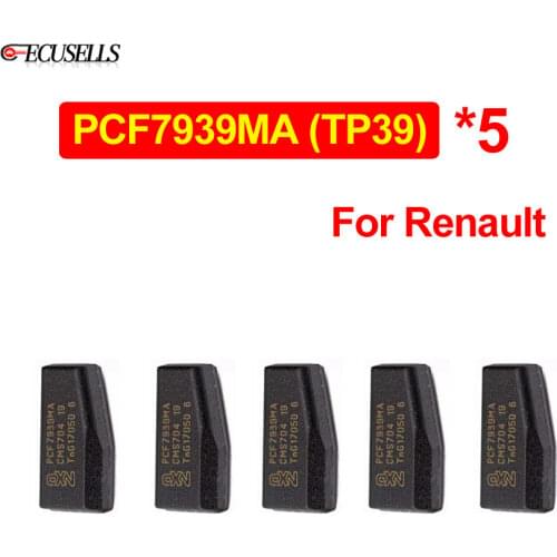 5Pcs/Lot Car Key Chip Original Auto Transponder Carbon Chip Blank PCF7939MA (TP39) For Renault Dacia Duster Logan Sandero