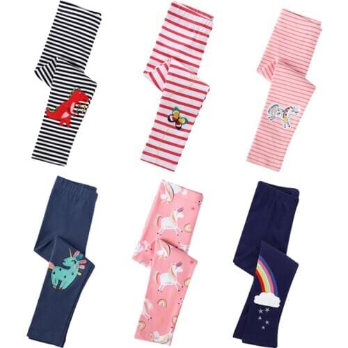 Childrens Unicorn cotton tights suitable for girls' Autumn pants childrens fancy pencil pants soft girls' tights 2-9 years old