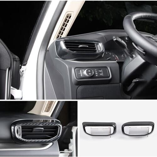 For Ford Explorer 2020 2021 Carbon Fiber ABS Side Interior Air Vent Outlet air conditioning Cover trim frame Sticker Car Styling