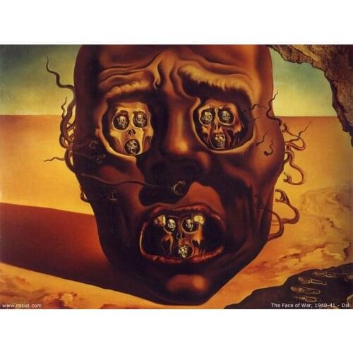 Home Decor Salvador Dali The Face Of War-Silk Art Poster Wall Sicker Decoration Gift