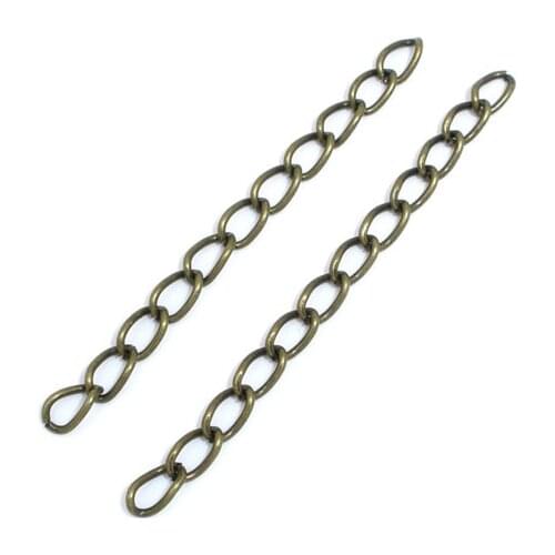 DoreenBeads 100 Bronze Color Extension Chains/Tail Extender 50x3mm