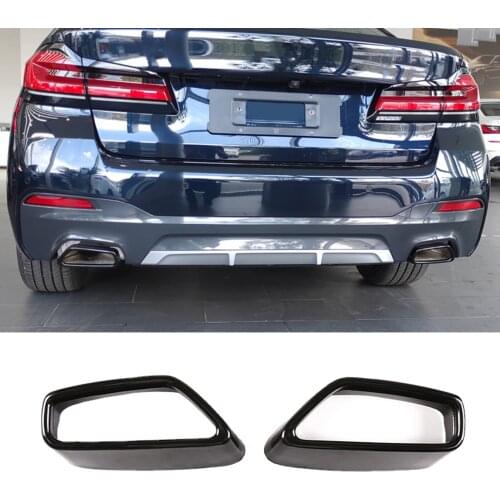 Pack of 2 Rear Exhaust Muffler Pipe Cover Trim fits for BMW 5 G30 G38 2018 2019 2020 2021