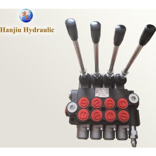 Maximum flow rate 40L/min Manual control valve 4 spool for Hydraulic post hole auger