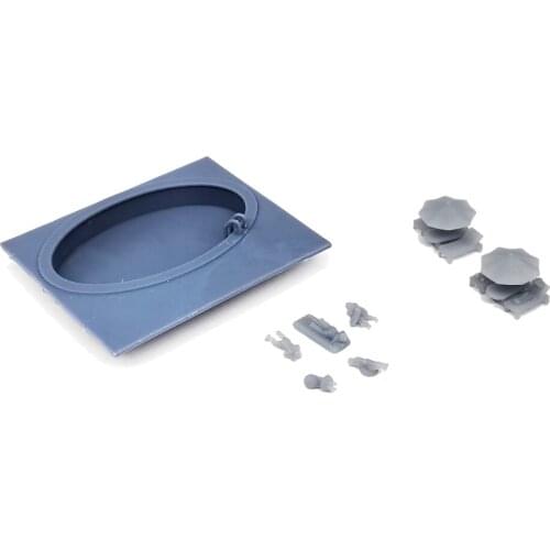 Outland Models Military Scenery Structure Swimming Pool Set with People 1:220 Z Scale