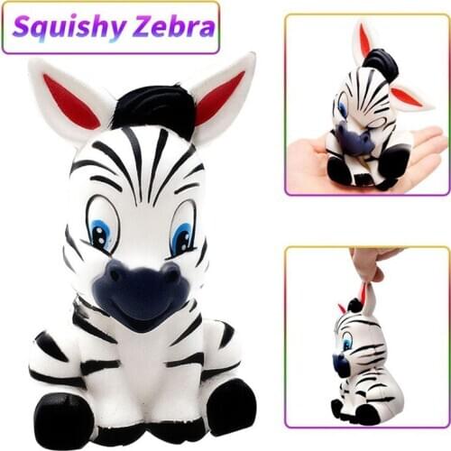New Jumbo Squishy Kawaii Zebra Horse Slow Rising Animal Soft Scented Squeeze Toy Charms Cake Bread Kid Toys Stress Relief Toy