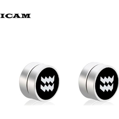 ICAM Mens Earring Set Stainless Steel Circle Magnetic Clip Stud Earrings Magnet Fake Plugs No Piercing Clip On Unisex Jewelry